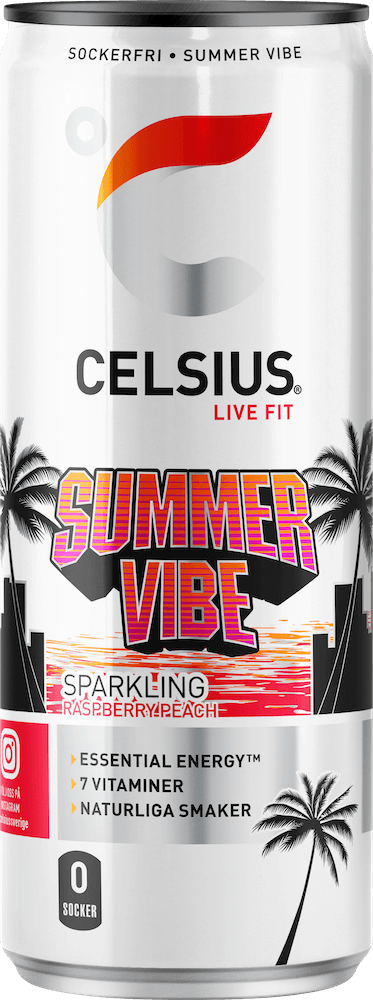 Celsius Summer Vibe - Raspberry Peach 355ml