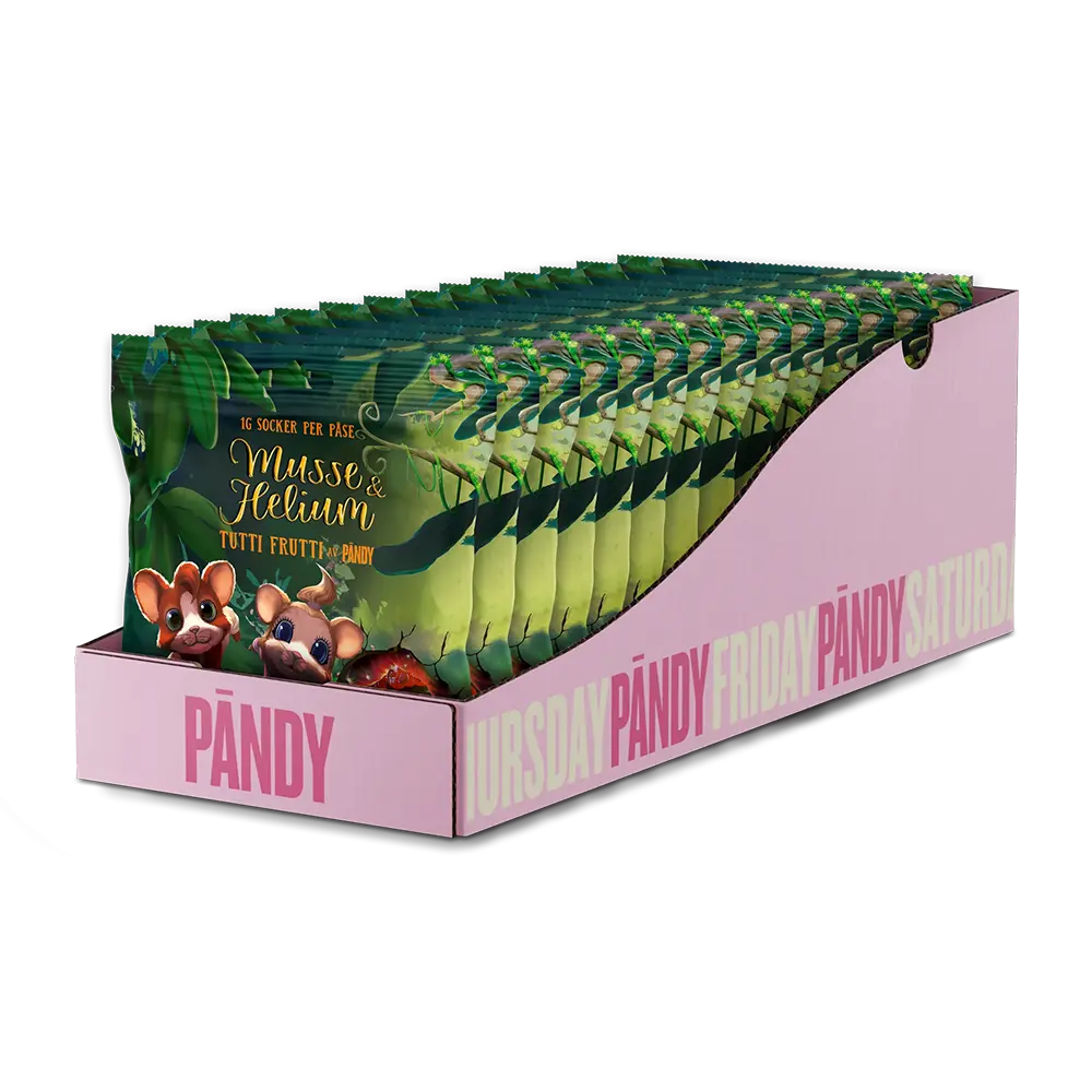 Pandy Candy Musse & Helium Tutti Frutti 50g x 14st