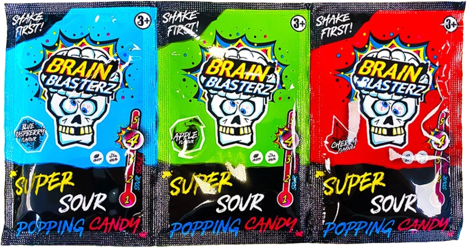 Brain Blasterz Super Sour Popping Candy Trio 36g