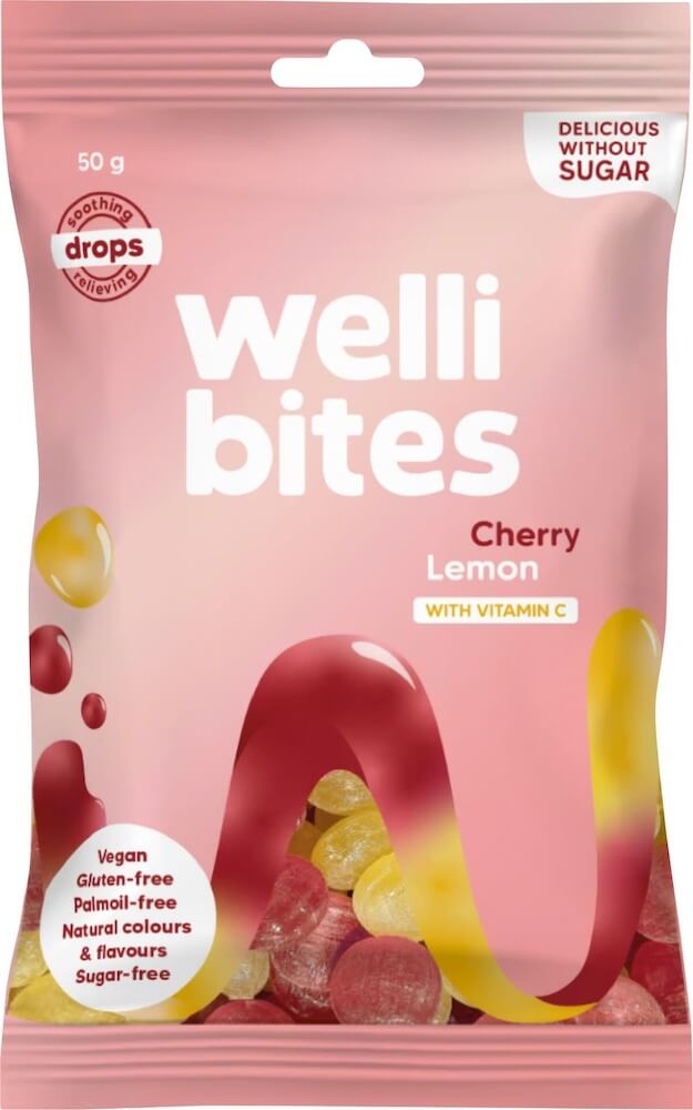 Wellibites Drops Cherry & Lemon 50g