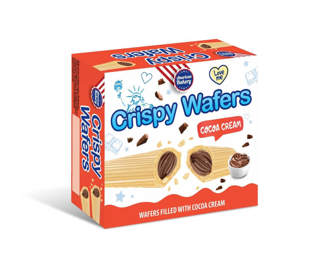 American Bakery Crispy Wafers - Cocoa Cream 180g(BF:2025-08-19)