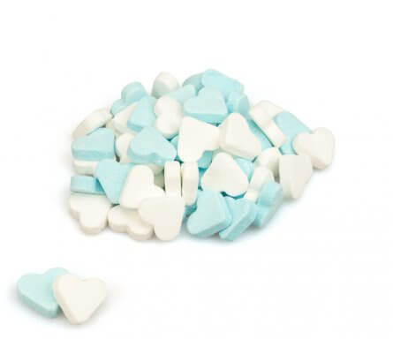 Fortuin Mini Peppermint Hjärtan Blå & Vit 1kg