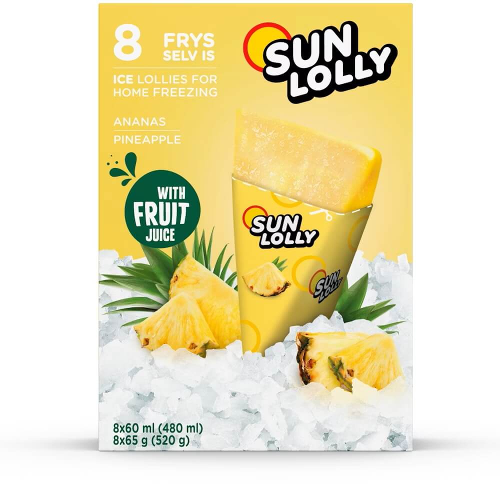 Sun Lolly Ice Lollies - Pineapple 520g