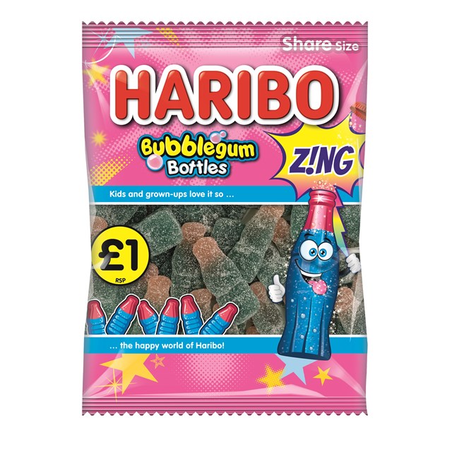 Haribo Bubblegum Bottles Zing 176g