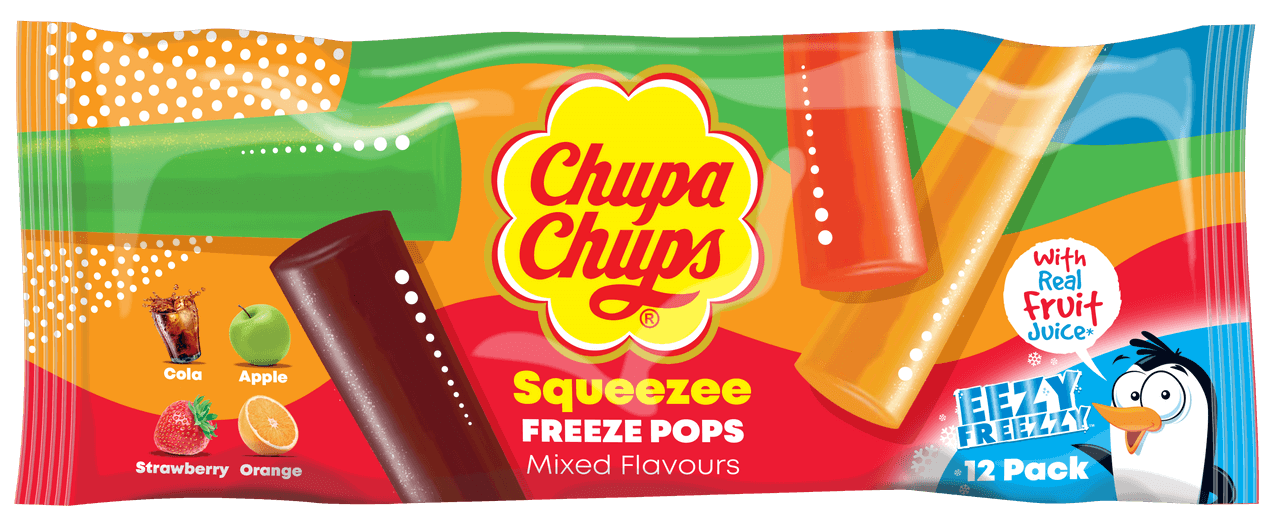 Chupa Chups Squeezee Freeze Pops 12-pack (600ml)