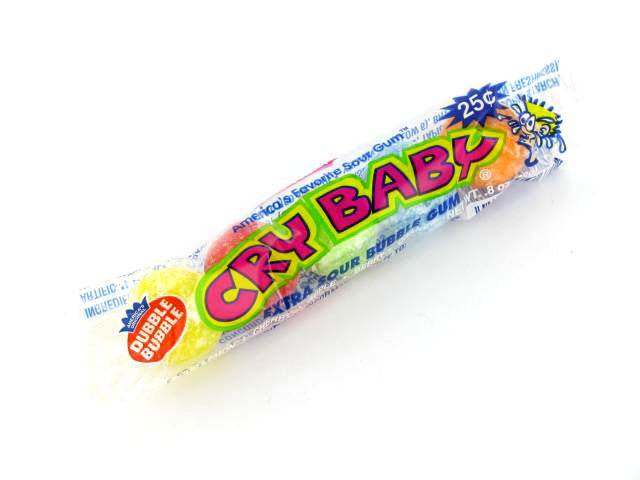 Dubble Bubble Cry Baby Sour Gum 4 Ball Tube