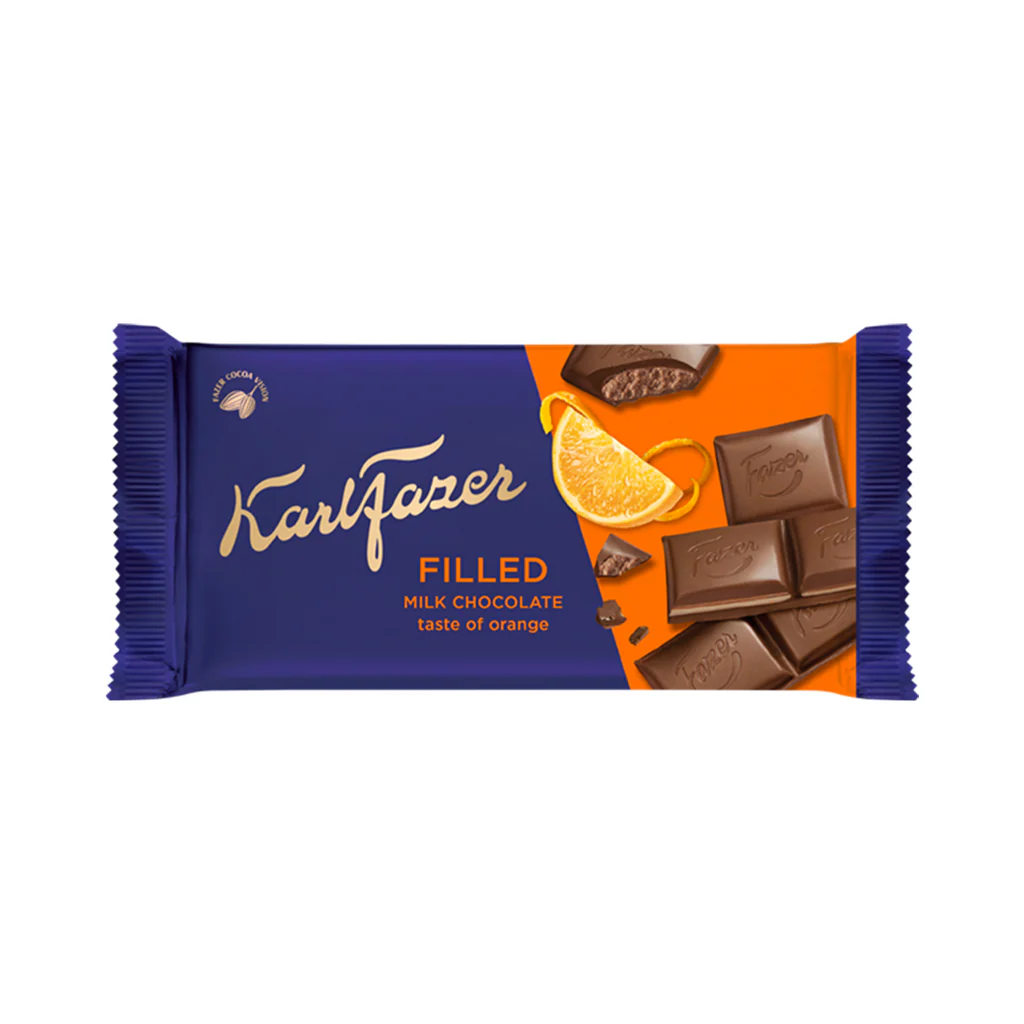 Karl Fazer Filled Orange chokladkaka 121g(BF:2025-09-10)