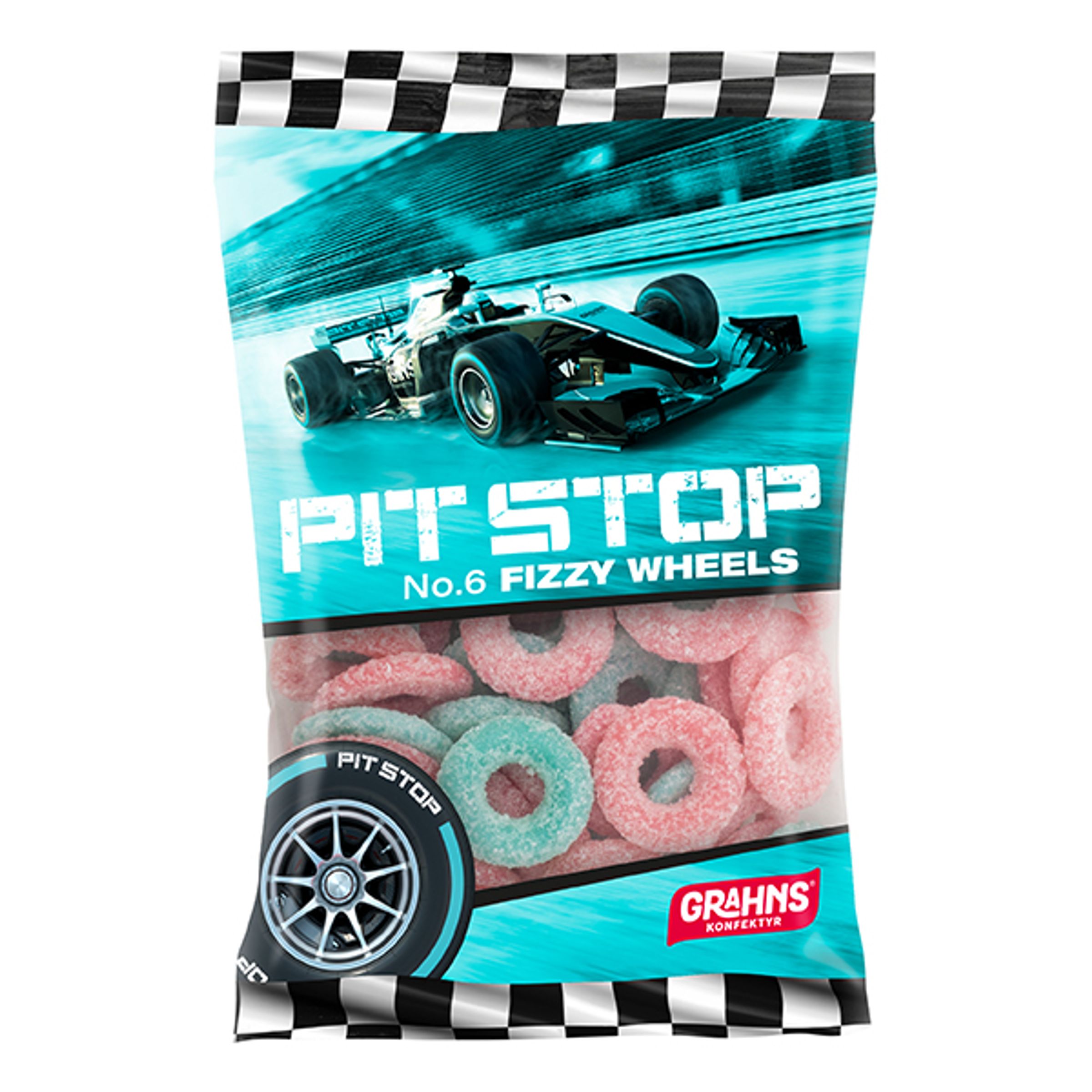 Pit Stop Fizzy Wheels - 100 gram