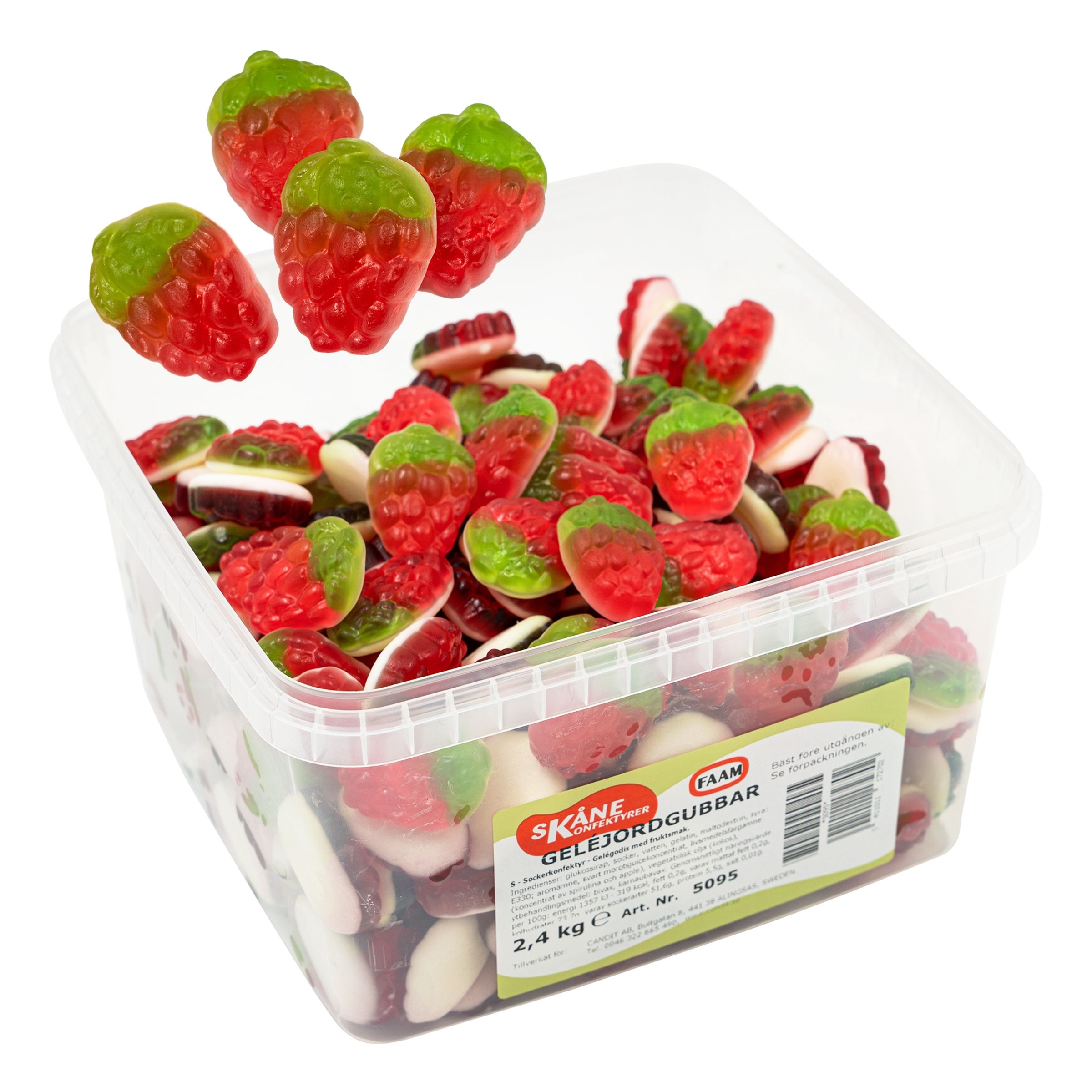 Geléjordgubbar Storpack - 2,4 kg