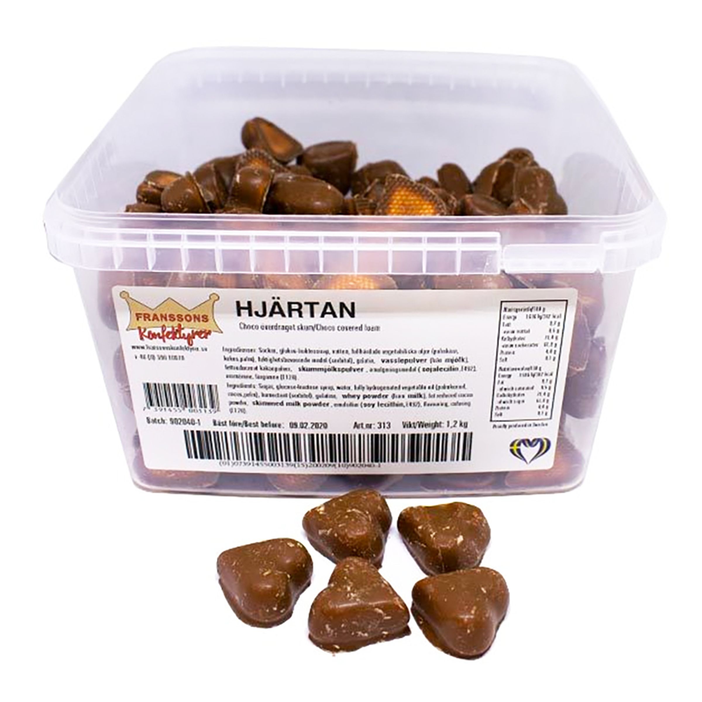 Franssons Chokladhjärtan med Skum Storpack - 1,2 kg