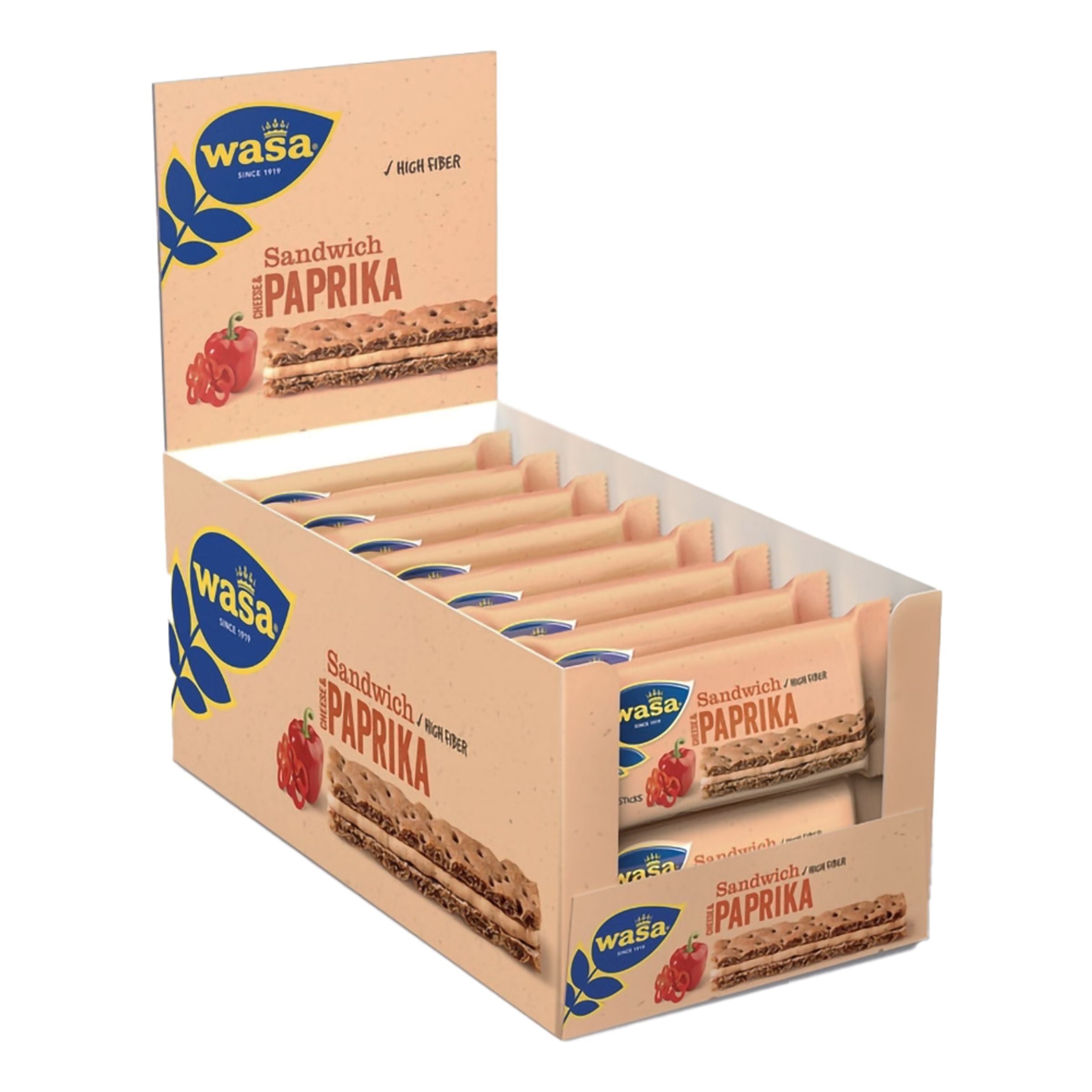 Wasa Sandwich Paprika Storpack - 24-pack