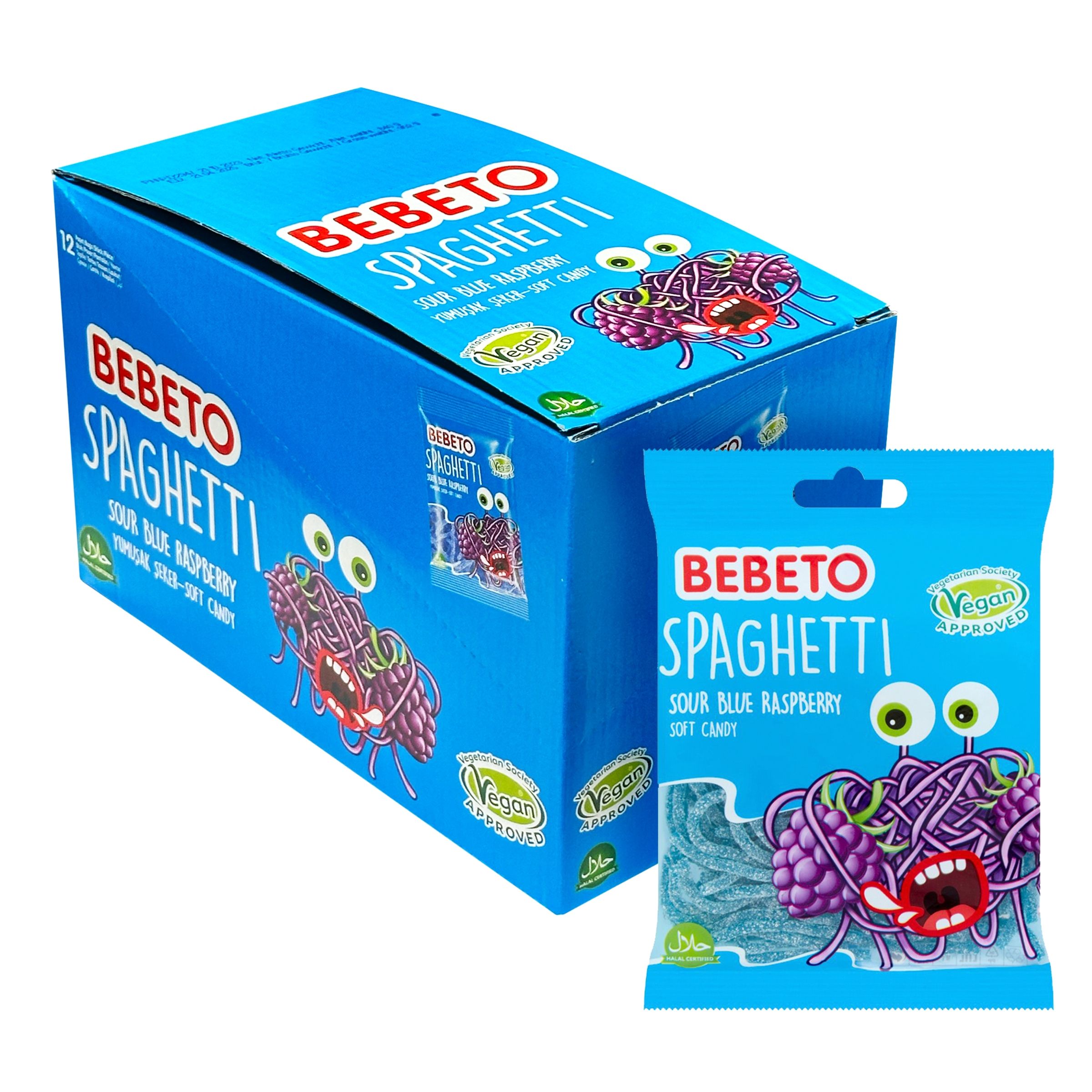 Bebeto Spaghetti Blue Raspberry Storpack - 12-pack