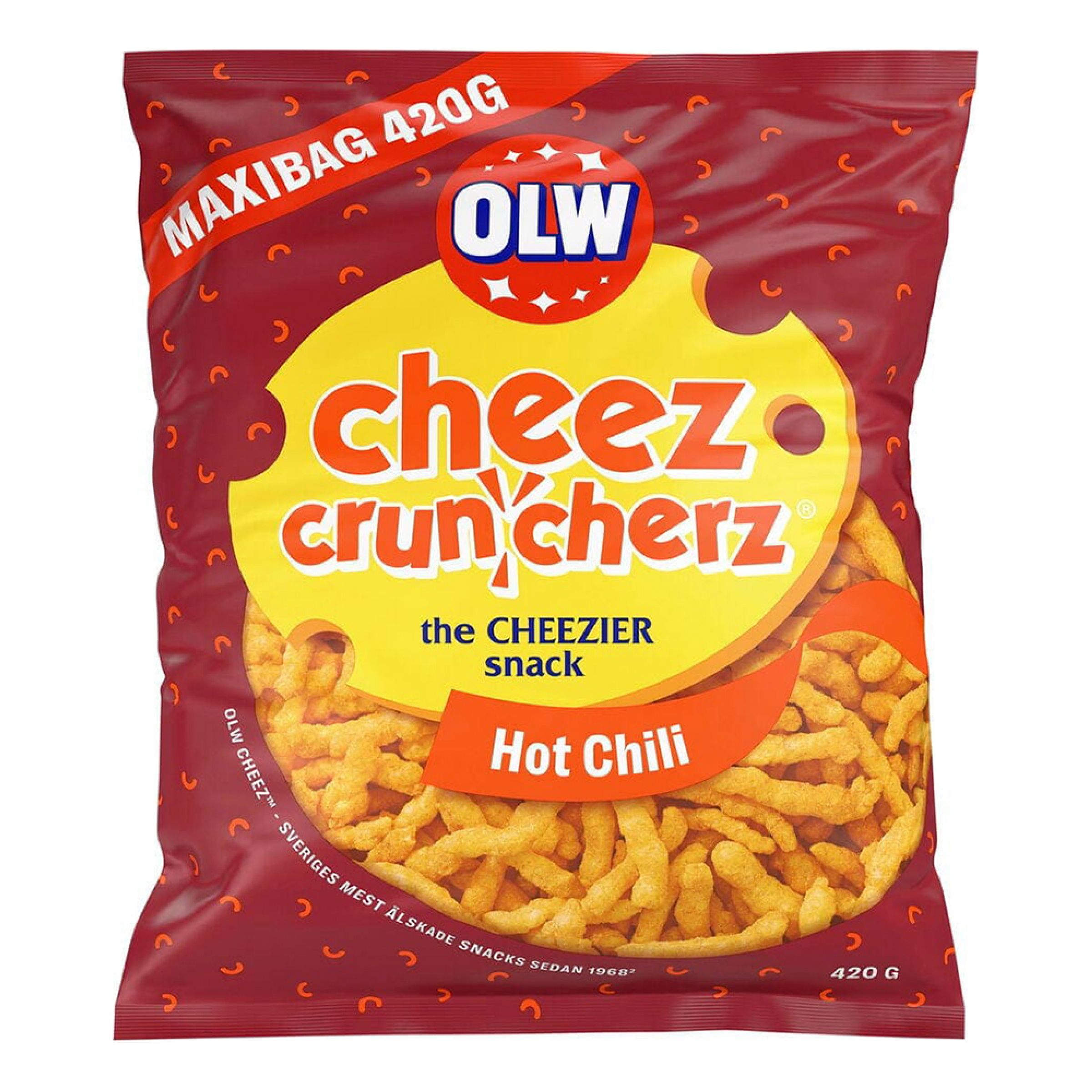 OLW Maxibag Cheez Cruncherz Hot Chili - 420 gram