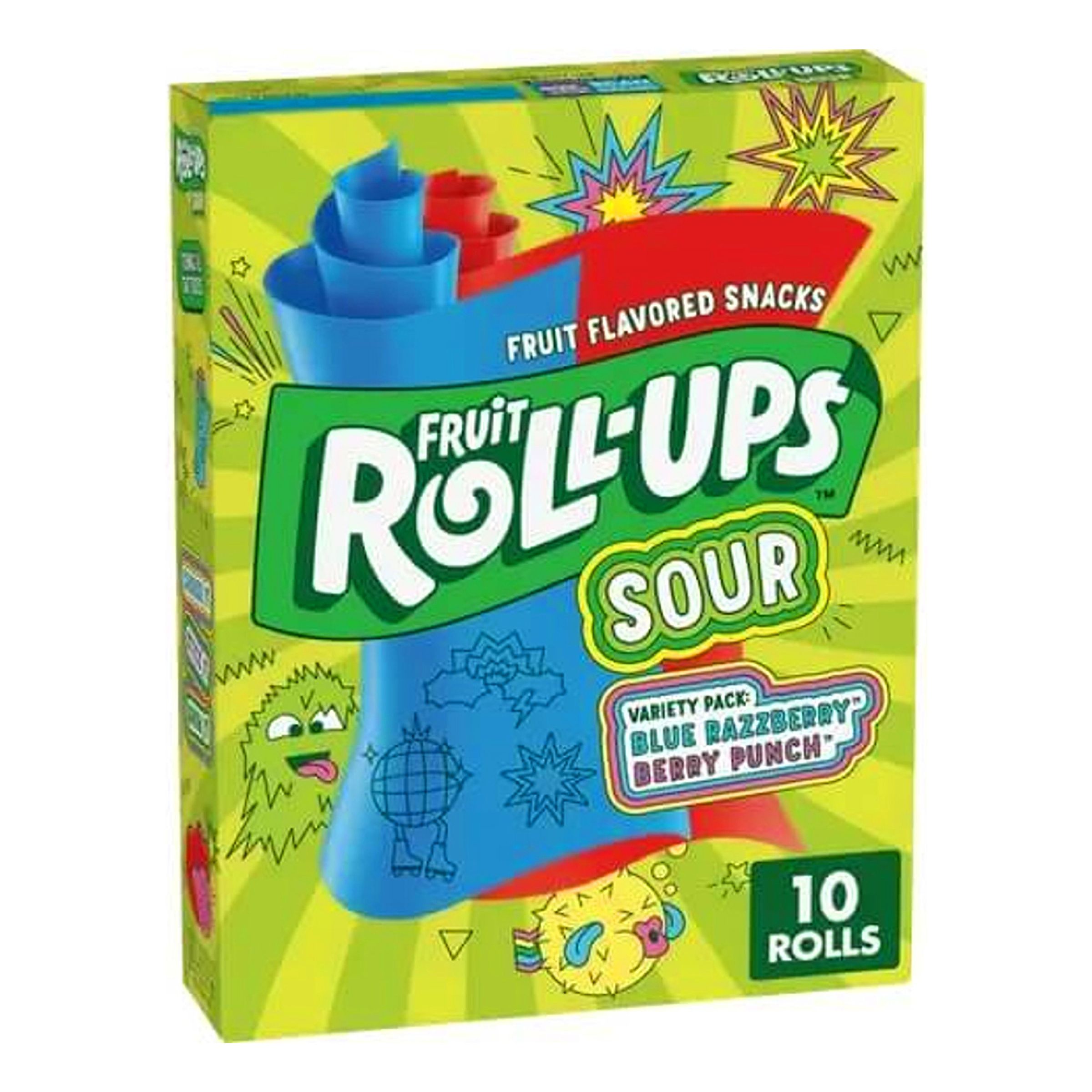 Fruit Roll-Ups Sour Blue Raspberry Berry Punch - 141 gram