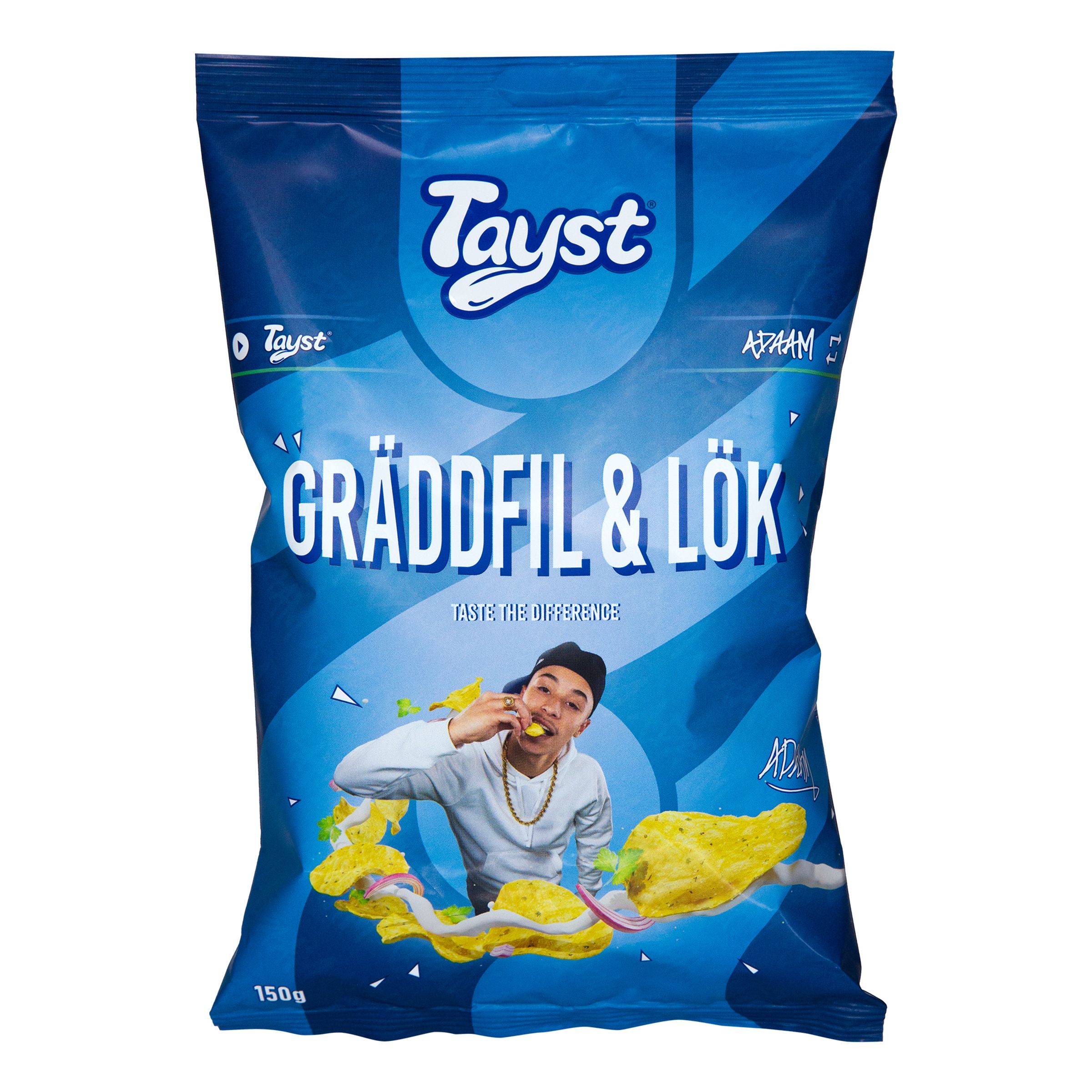 Tayst Gräddfil & Lök Chips - 150 gram