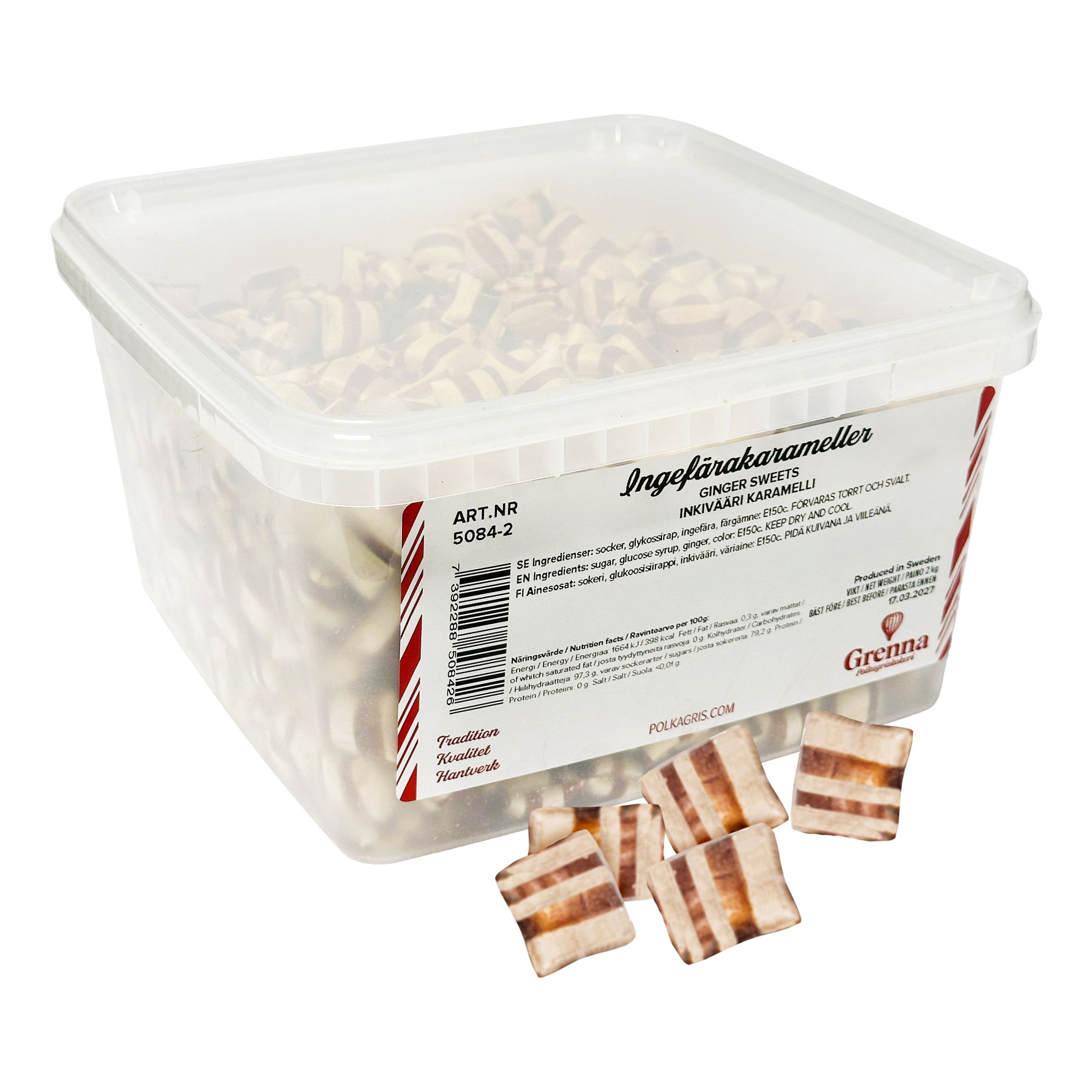 Ingefärskarameller Storpack - 2 kg