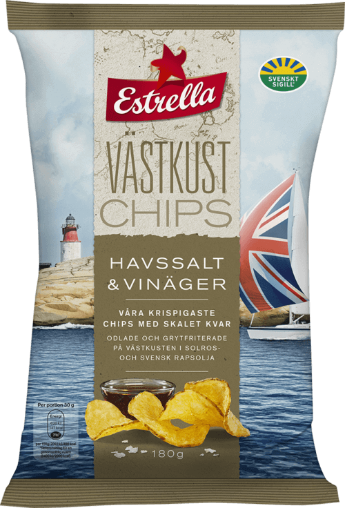 Estrella Västkustchips Salt & Vinäger 180g