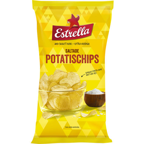 Estrella Potatischips Lättsaltade 175g(BF:2025-08-29)
