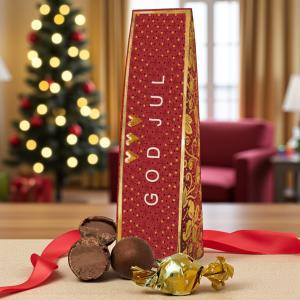 Chokladhälsning God Jul (röd)