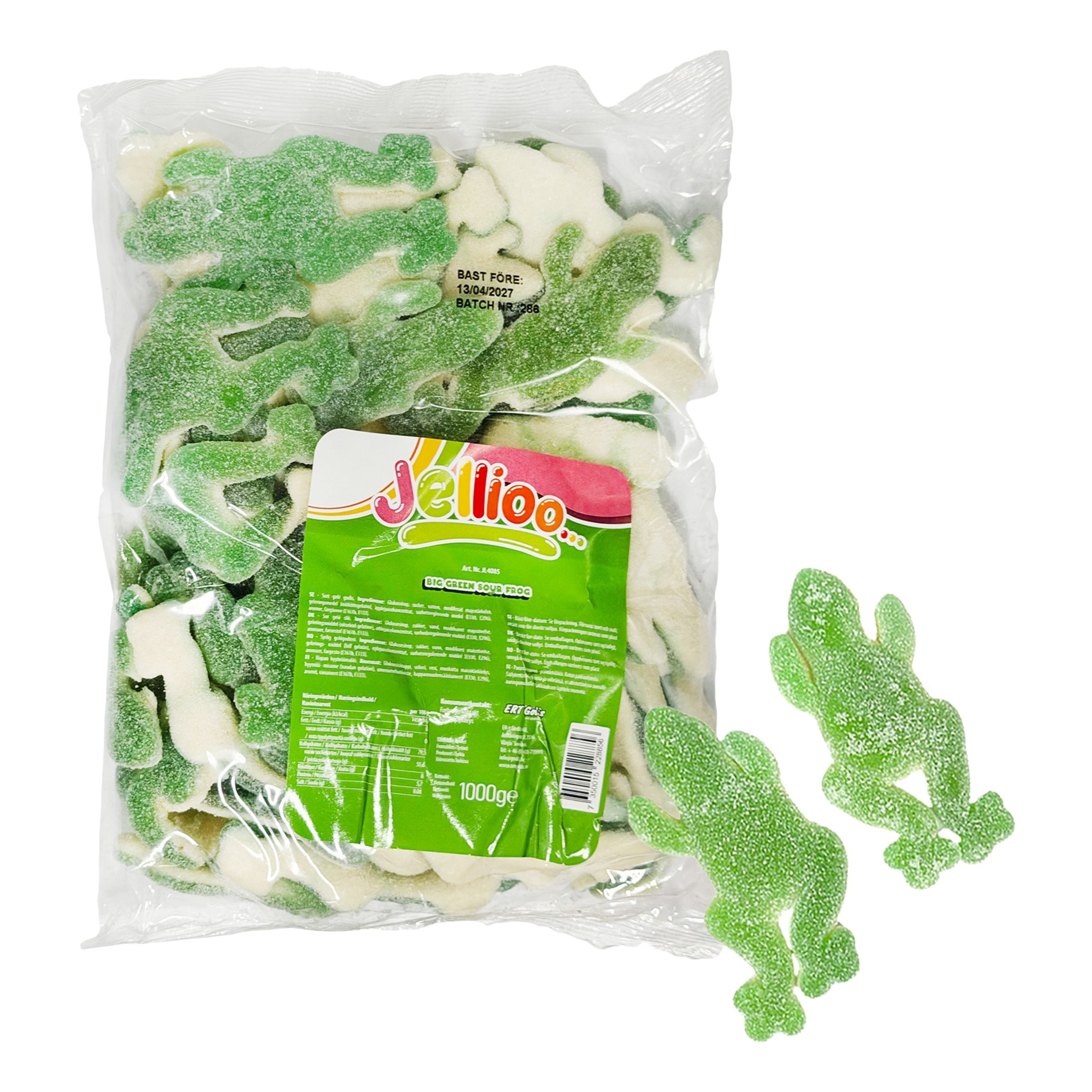 Jellioo Big Green Sour Frog Storpack - 1 kg