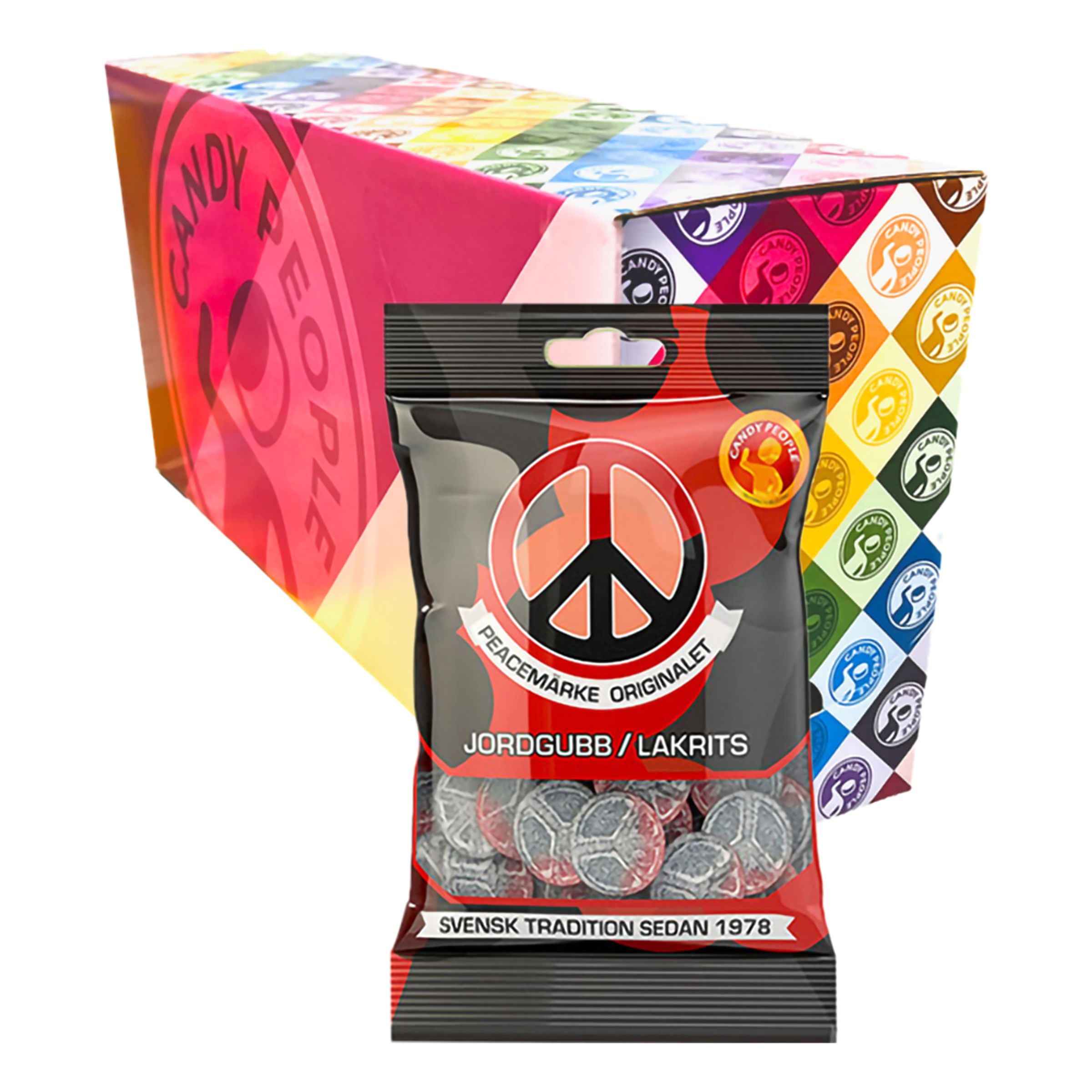 Peacemärken Jordgubb-Lakrits Storpack - 18 x 80 g