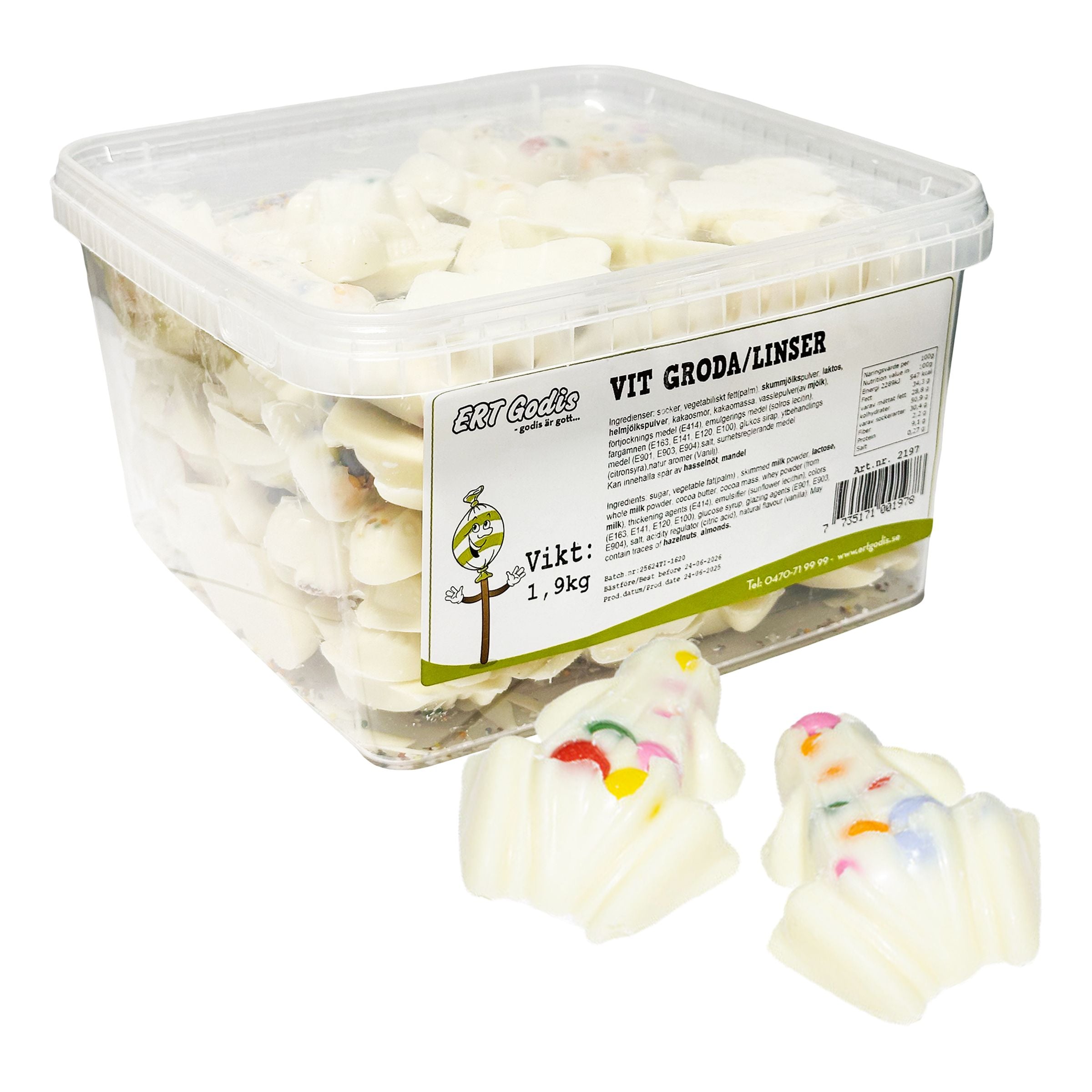 Vita Grodor/Linser Storpack - 1,9 kg