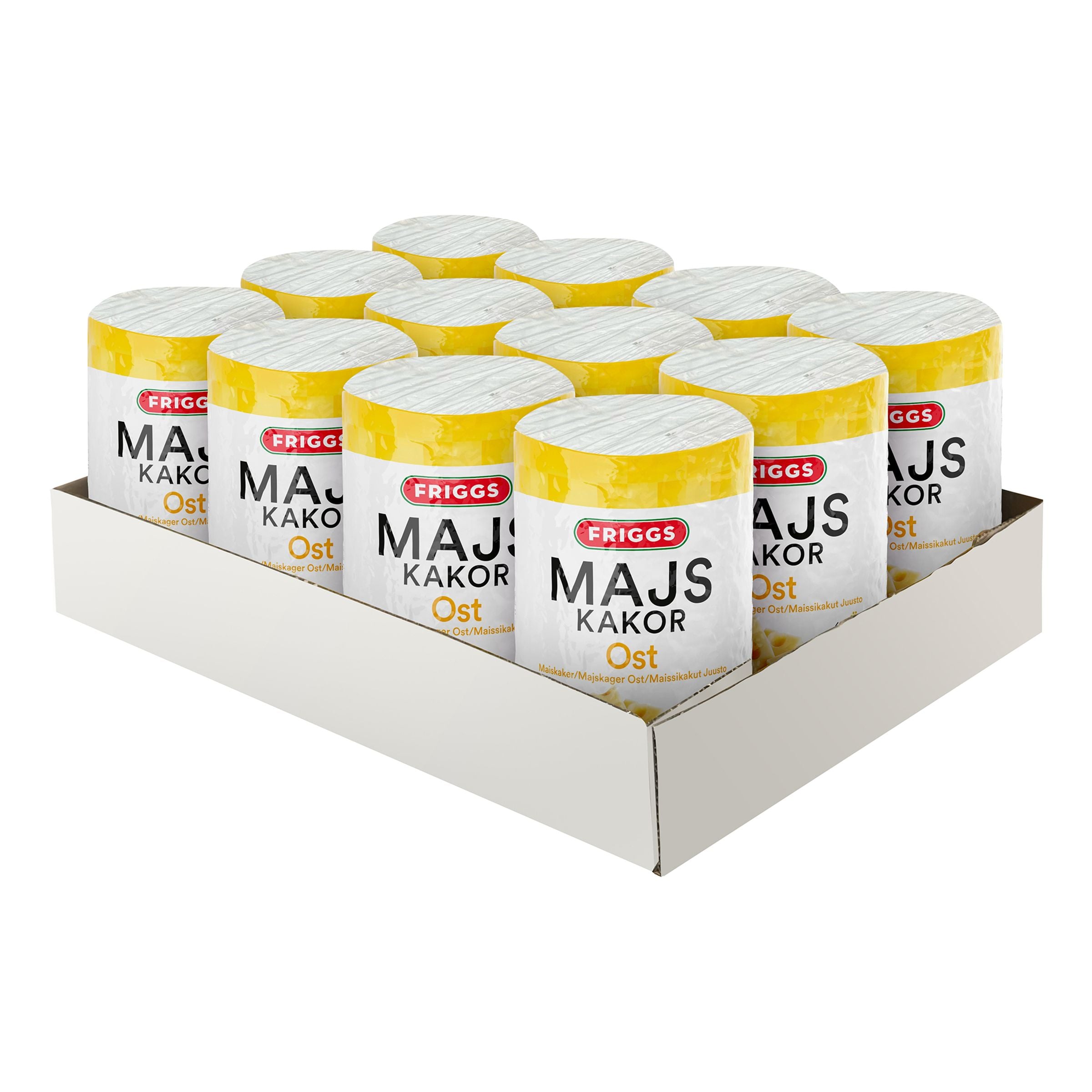 Friggs Majskakor Ost Storpack - 12 x 125 g