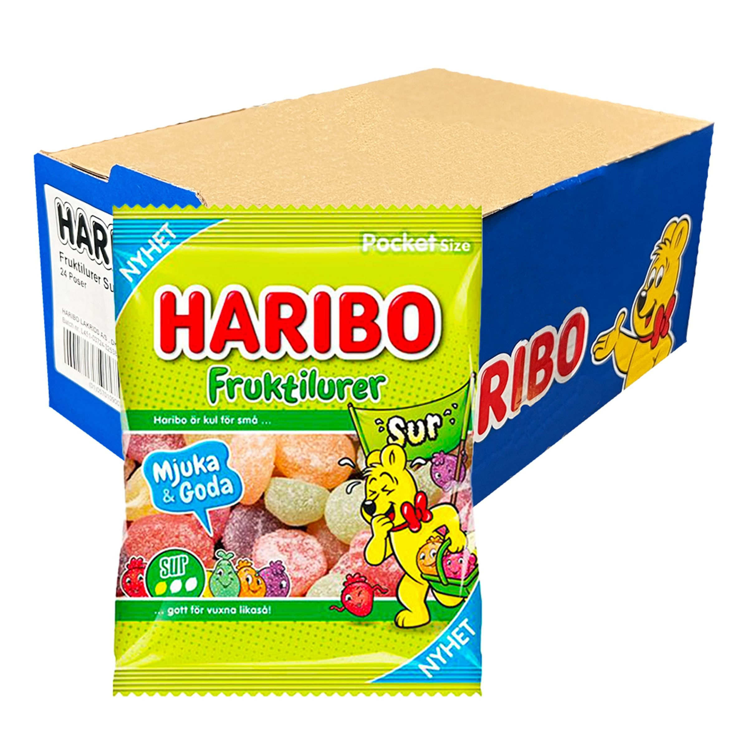 Haribo Fruktilurer Sur Storpack - 24 x 80 g