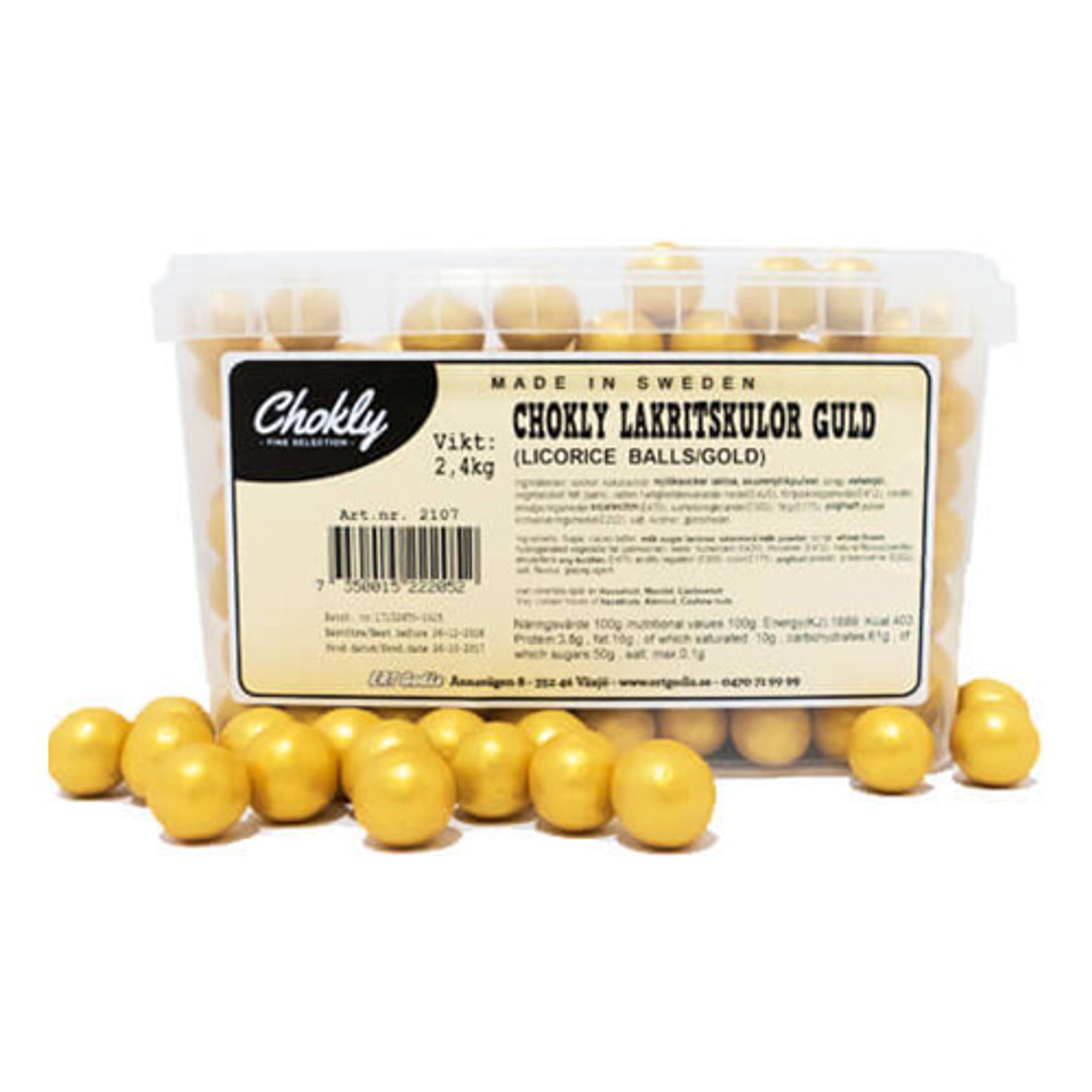 Chokly Lakritskulor Guld Storpack - 2,4 kg