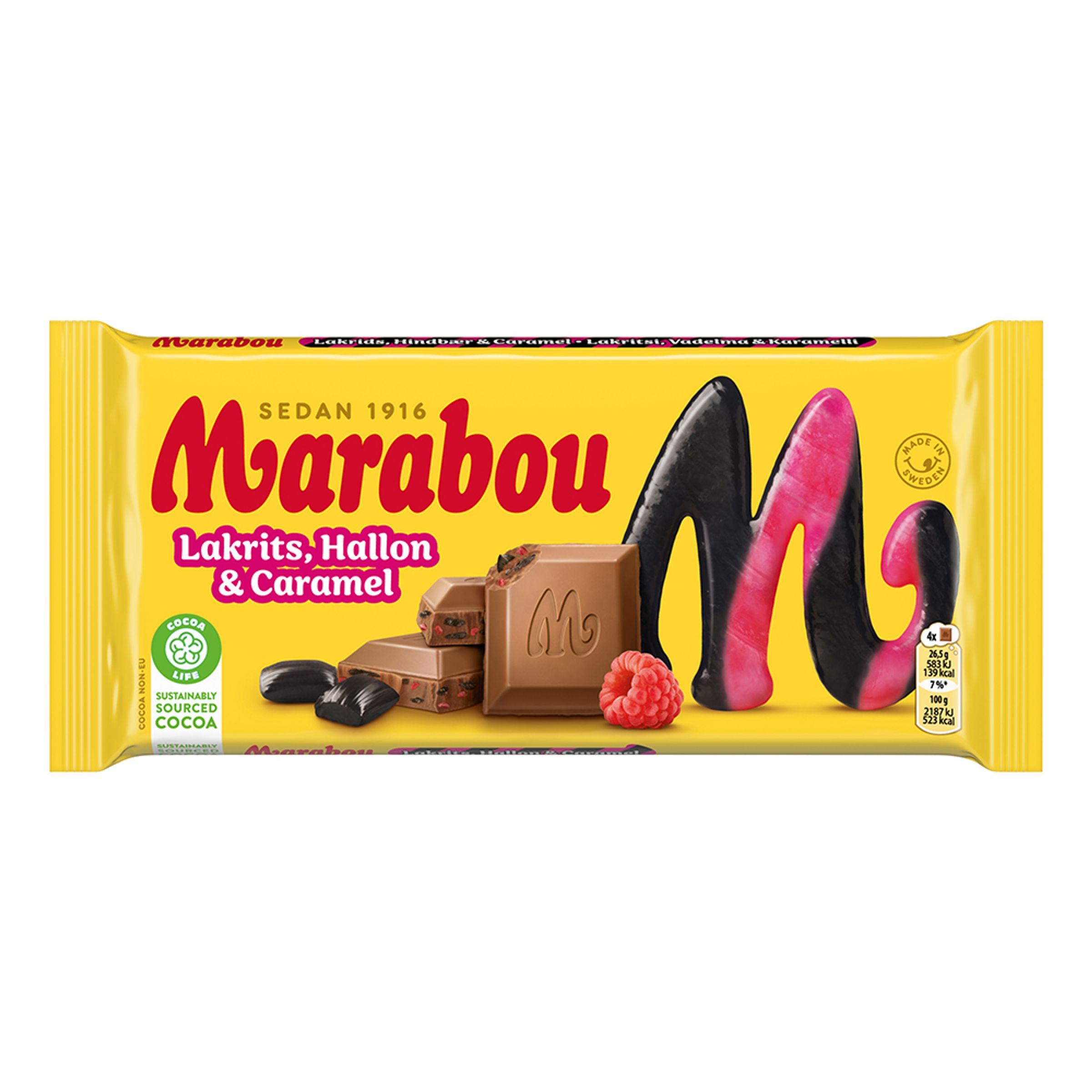 Marabou Lakrits Hallon & Caramel Chokladkaka - 160 g