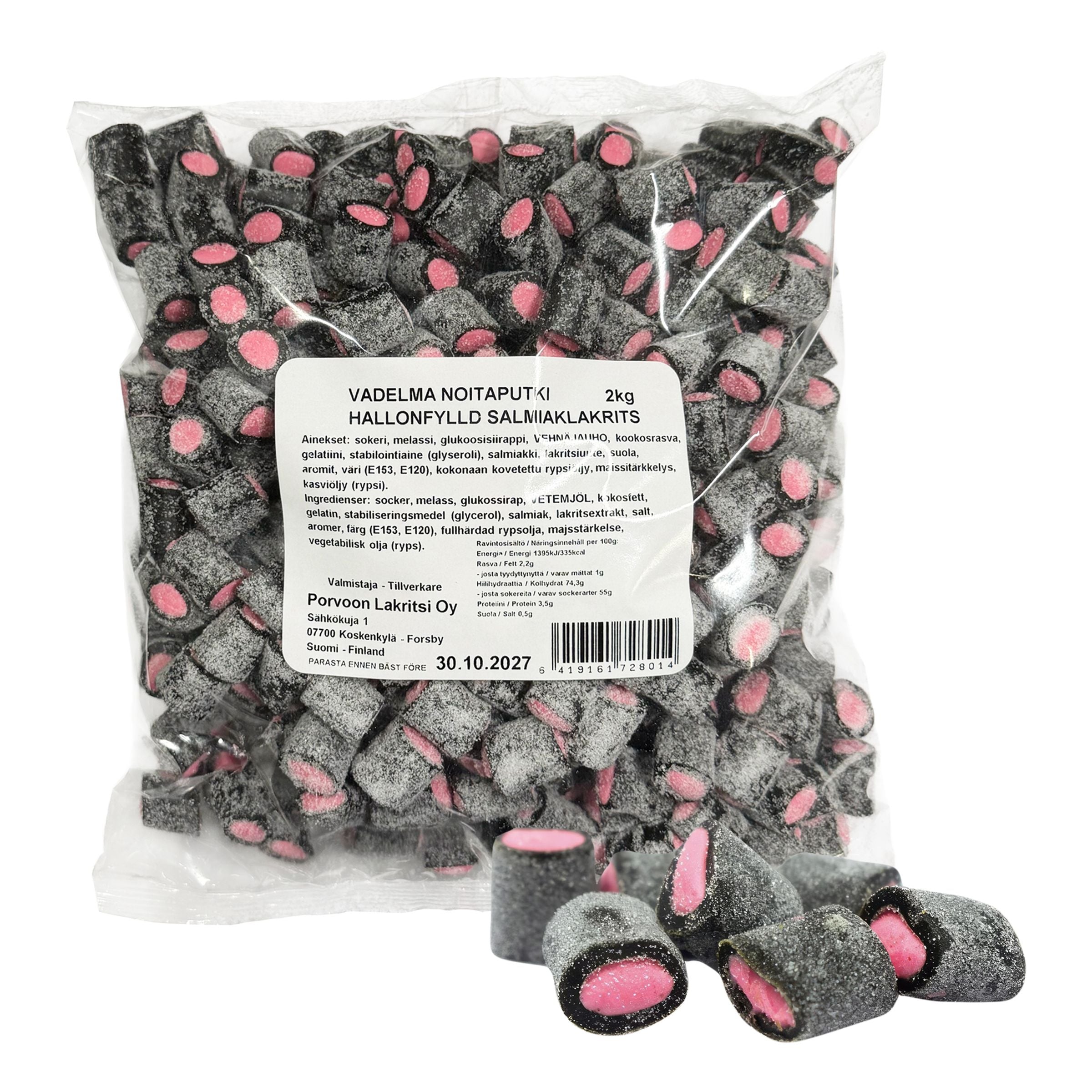 Hallonfylld Salmiaklakrits Storpack - 2 kg