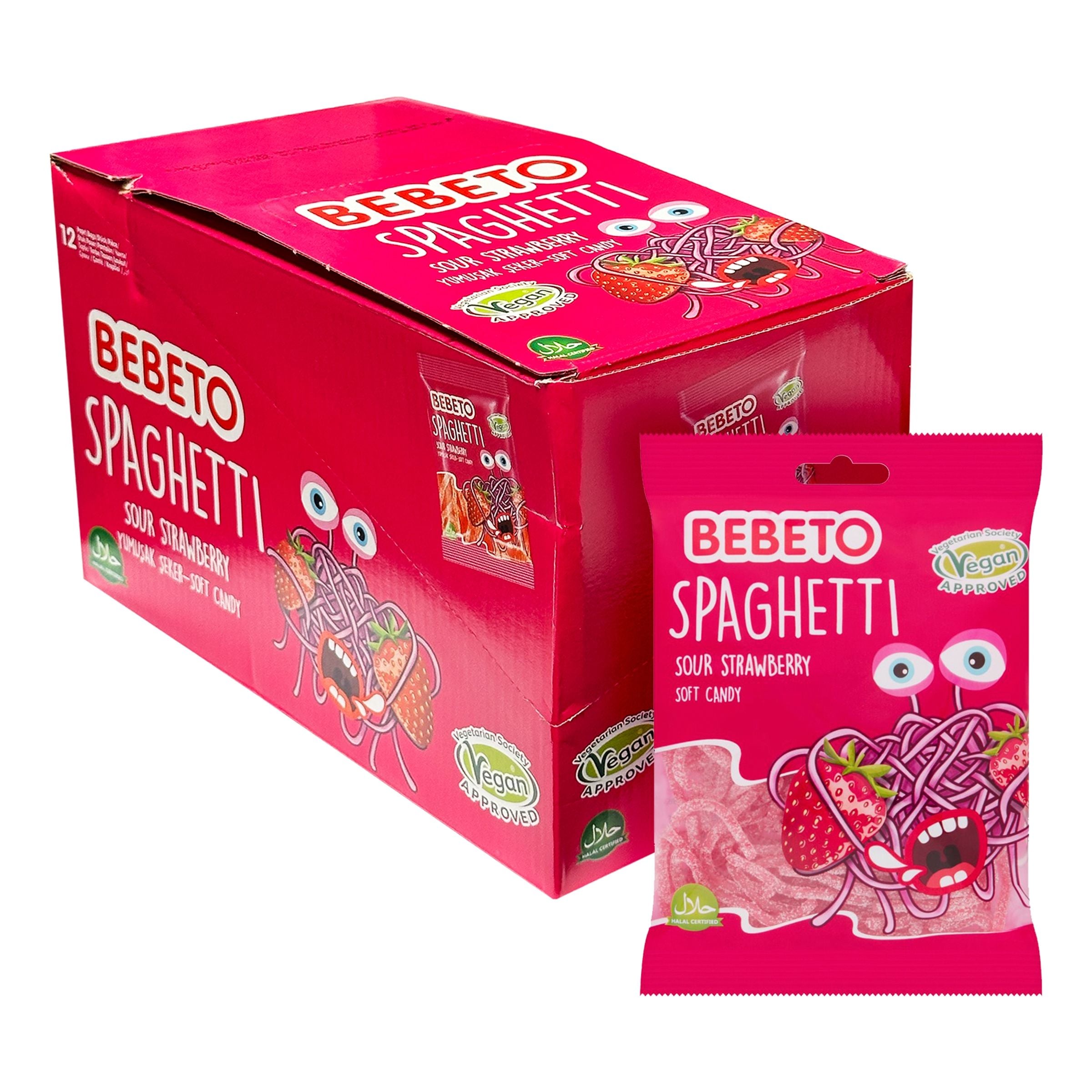 Bebeto Spaghetti Strawberry Storpack - 12 x 80 g