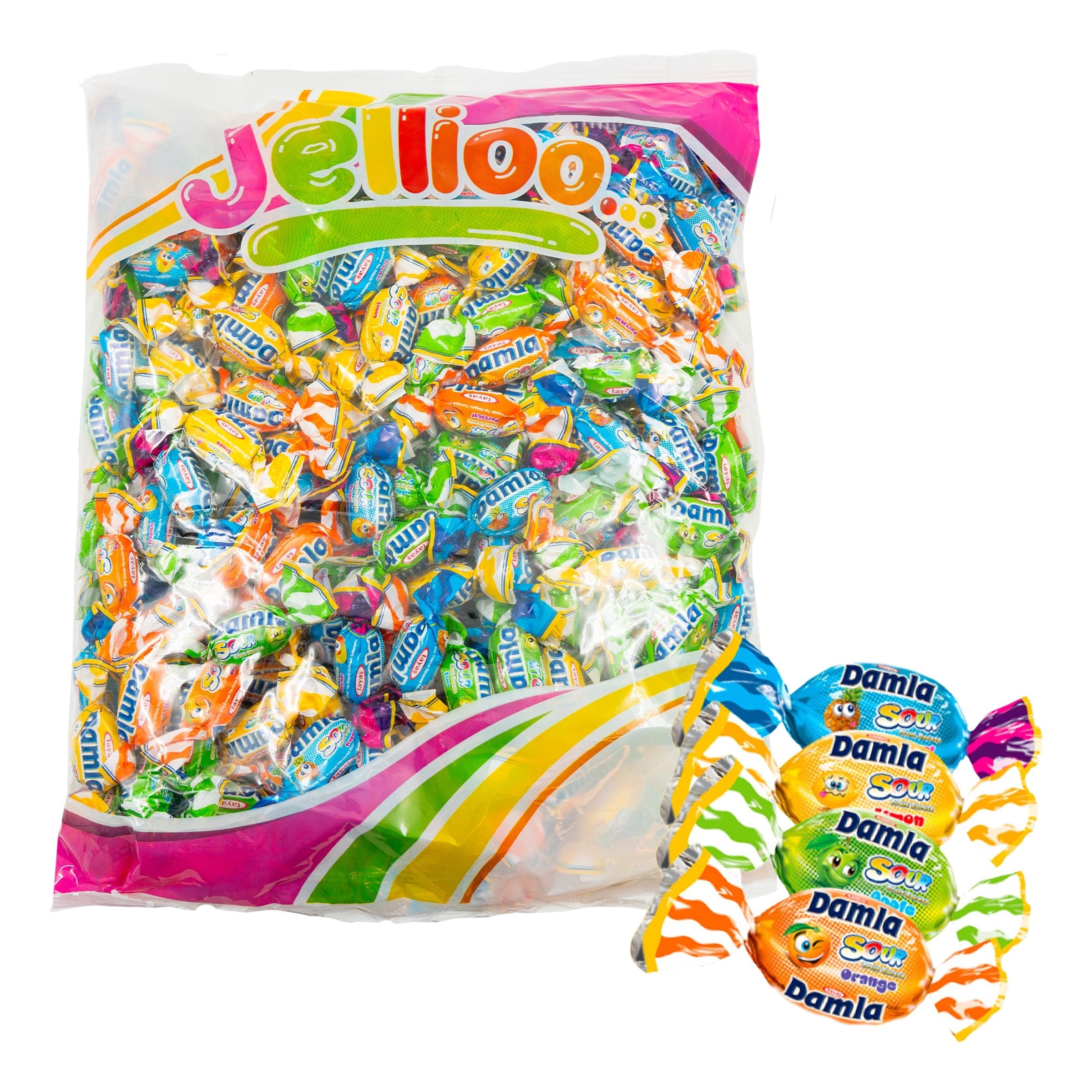 Jellioo Damla Sour Blast Chew Storpack - 1 kg